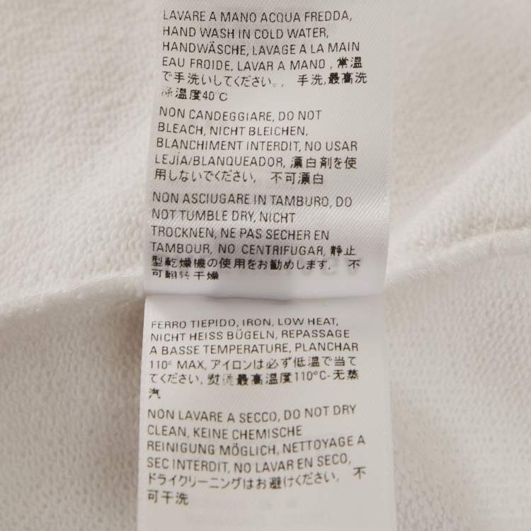 Pre Owned Balenciaga White Logo Print Cotton Hoodie M
