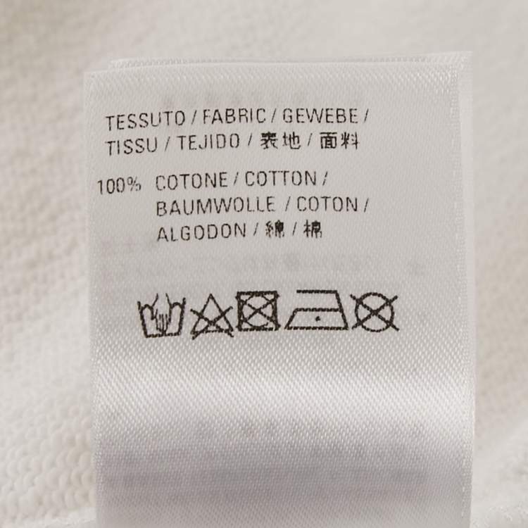 Pre Owned Balenciaga White Logo Print Cotton Hoodie M