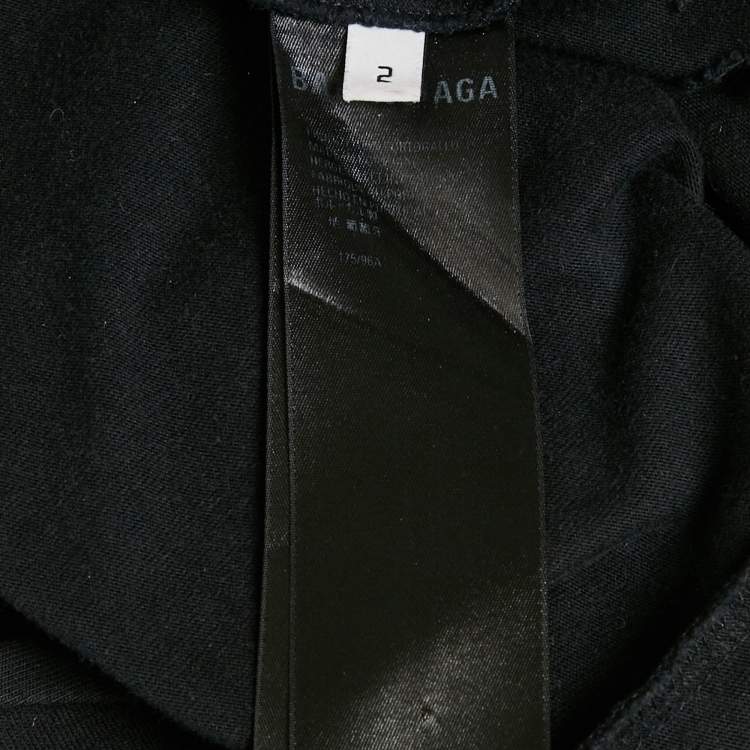 Pre Owned Balenciaga Unifit Black Logo Print Distressed Cotton Oversized T-Shirt M