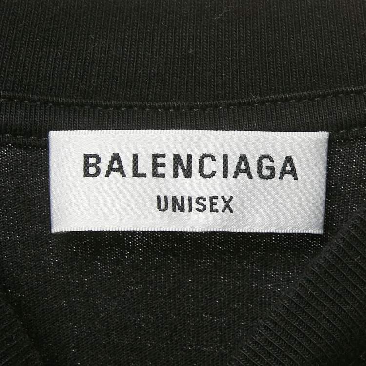 Pre Owned Balenciaga Unisex Black WFP Print Jersey T-Shirt S
