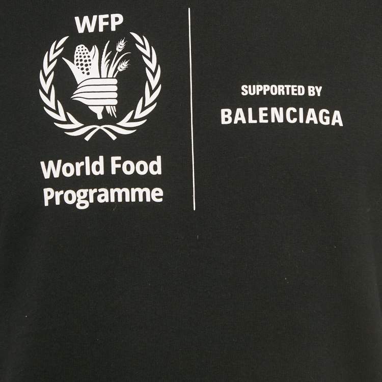 Pre Owned Balenciaga Unisex Black WFP Print Jersey T-Shirt S