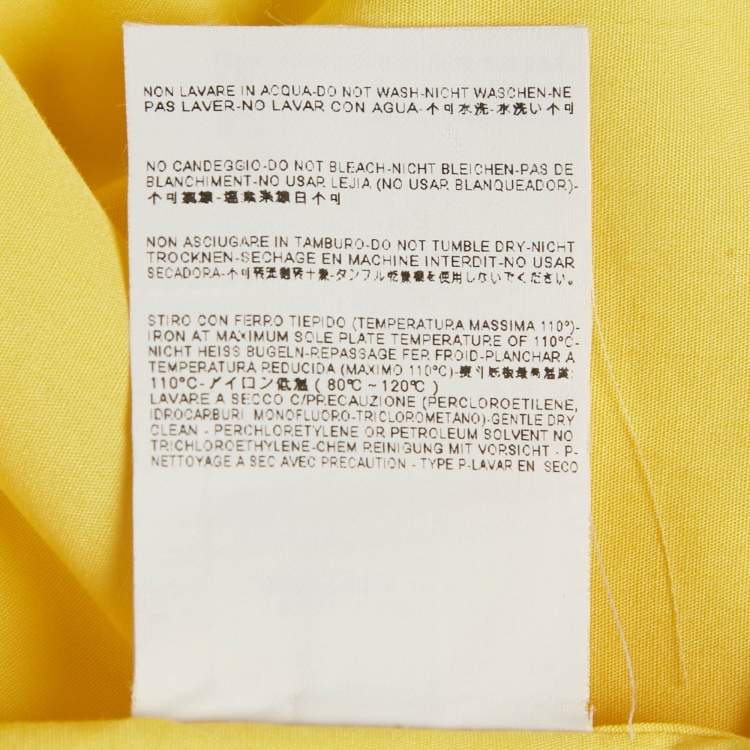 Pre Owned قميص بالنسياغا أصفر قطن بأكمام قصيرة مقاس وسط - ميديم