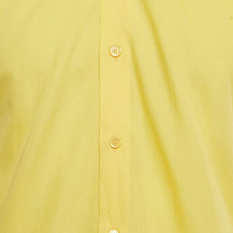 Pre Owned قميص بالنسياغا أصفر قطن بأكمام قصيرة مقاس وسط - ميديم