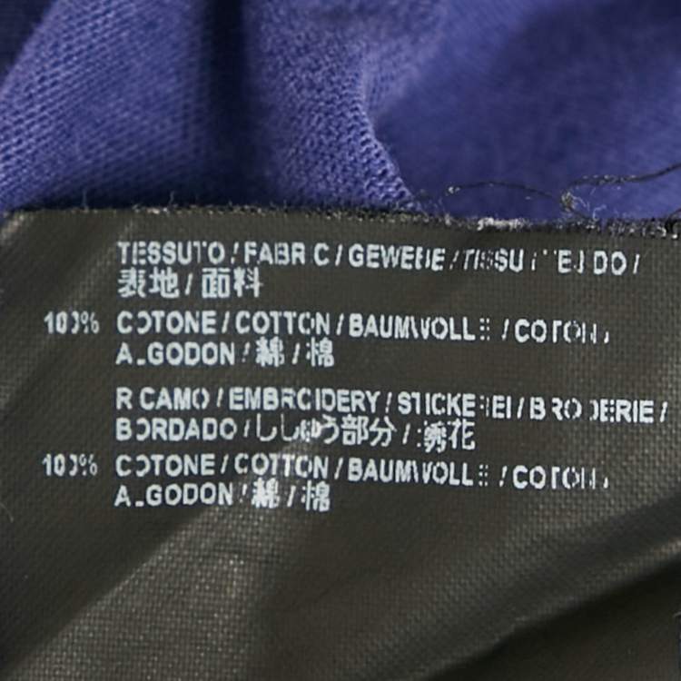 Pre Owned Balenciaga Blue Logo Printed Cotton Knit Oversized T-Shirt M