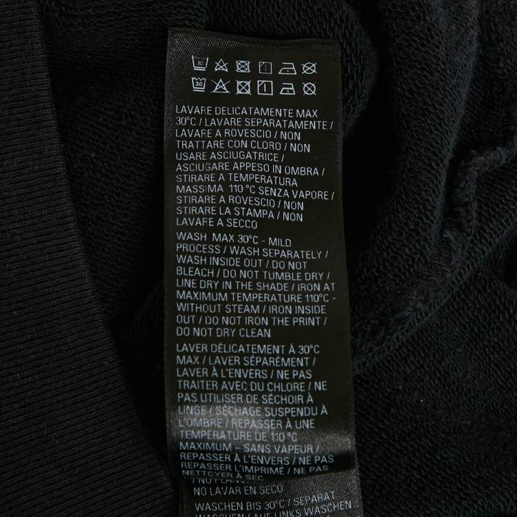 Pre Owned Balenciaga Black Logo Print Cotton Oversize Hoodie XL