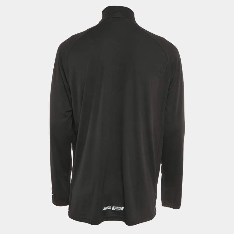 مملوكة مسبقًا Balenciaga Activewear Black Logo Print Jersey Long Sleeve T-Shirt M