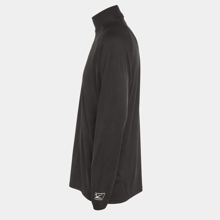 مملوكة مسبقًا Balenciaga Activewear Black Logo Print Jersey Long Sleeve T-Shirt M