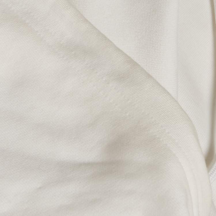 Pre Owned Balenciaga White Logo Print Cotton Oversize Hoodie S