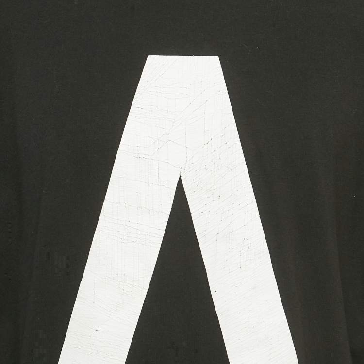 Pre Owned Balenciaga Limited Edition Black 'Music Archive' Jersey Distressed T-Shirt M