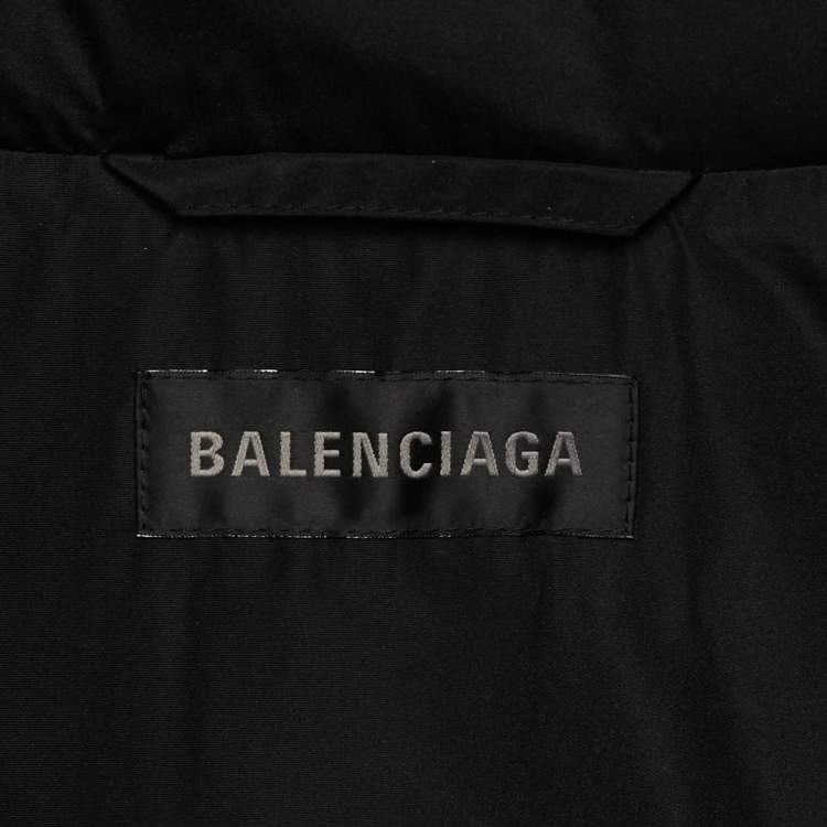 Pre Owned Balenciaga Black Political Campaign Nylon Oversized Puffer Vest S