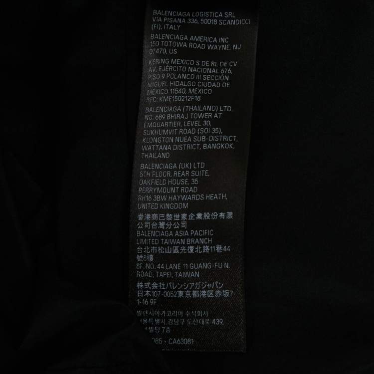 Pre Owned Balenciaga Black Political Campaign Nylon Oversized Puffer Vest S