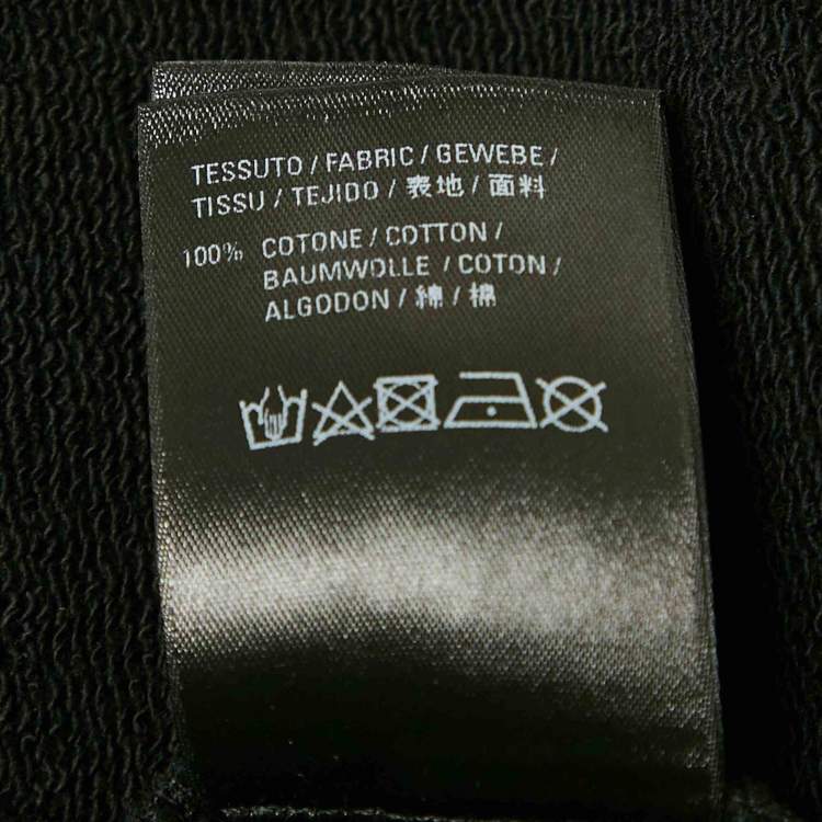 Pre Owned Balenciaga Black Logo Print Cotton Hoodie XS