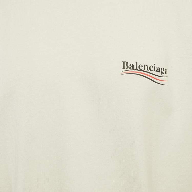 Pre Owned Balenciaga Grey Political Campaign Print Jersey T-Shirt XS