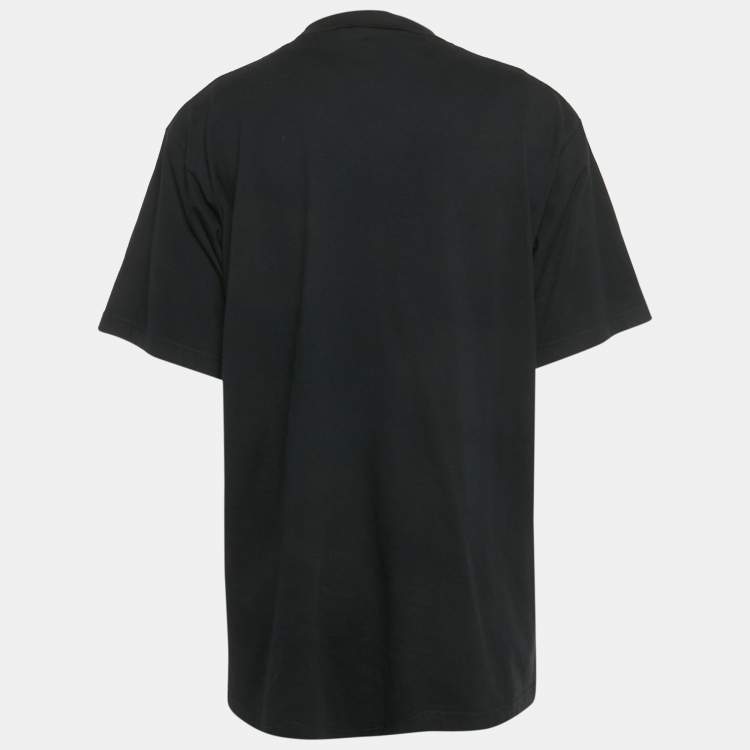 Pre Owned Balenciaga Unifit Black Logo Print Cotton T-Shirt XS