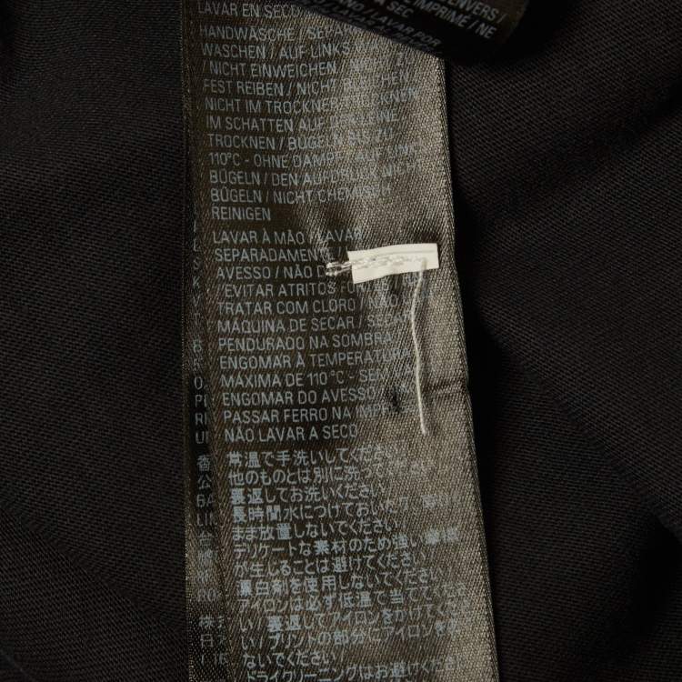 Pre Owned Balenciaga Unisex Grey Logo Tape Print Jersey Distressed T-Shirt XXL