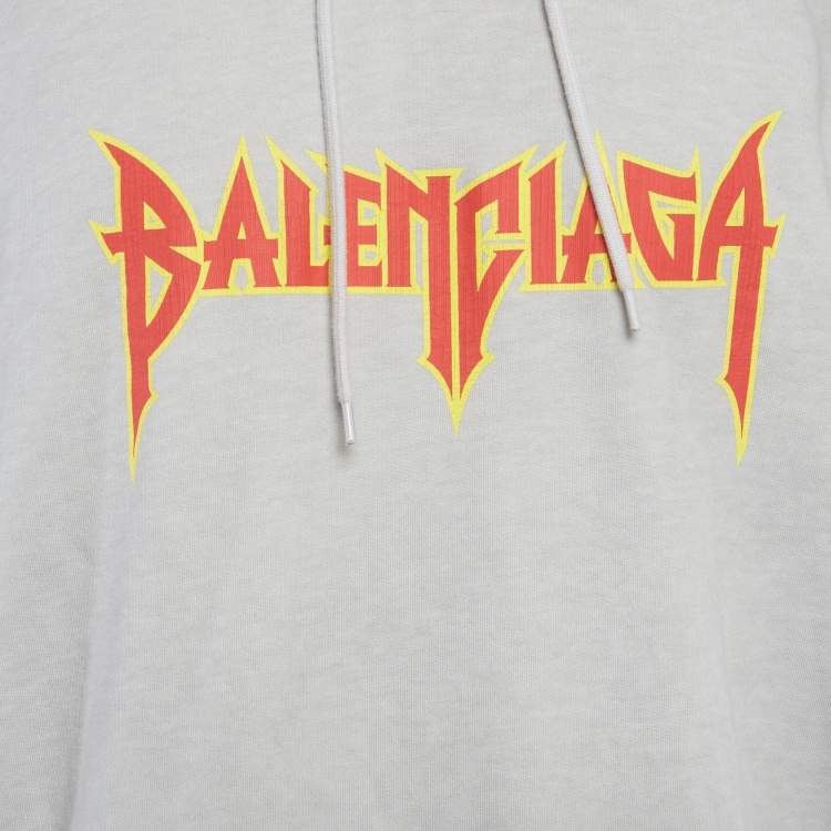 Pre Owned Balenciaga Unifit Grey Jersey Oversized Hoodie M
