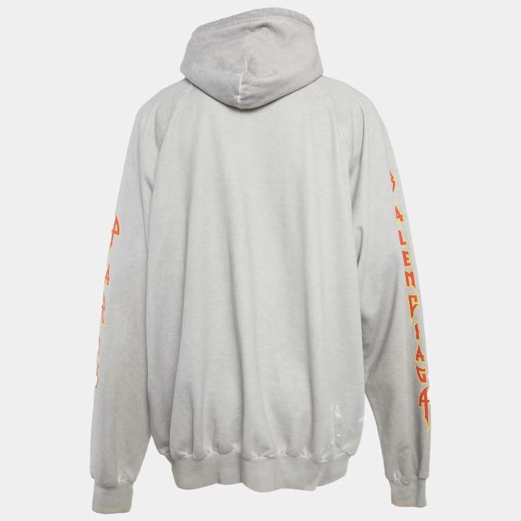 Pre Owned Balenciaga Unifit Grey Jersey Oversized Hoodie M