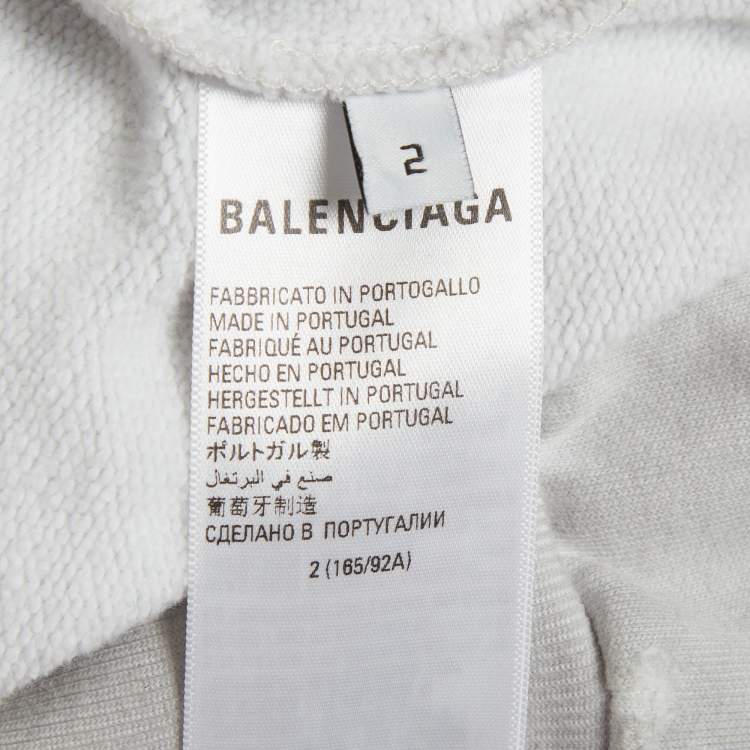 Pre Owned Balenciaga Unifit Grey Jersey Oversized Hoodie M