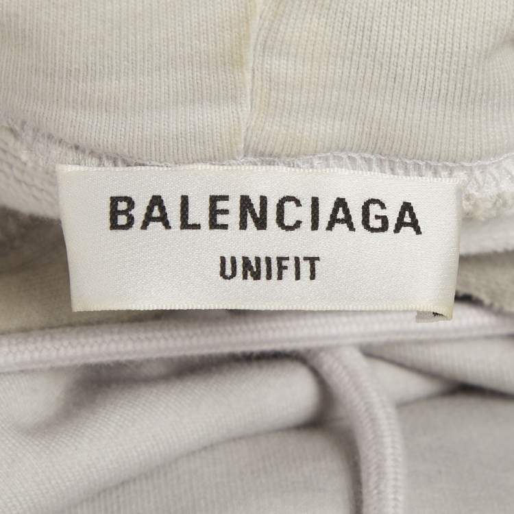 Pre Owned Balenciaga Unifit Grey Jersey Oversized Hoodie M
