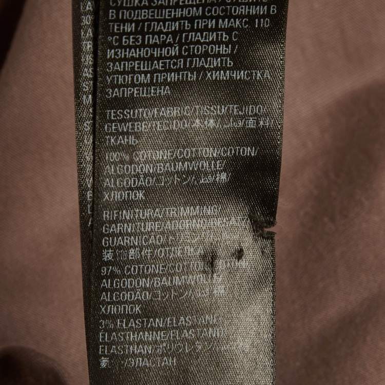 Pre Owned Balenciaga Unisex Brown Logo Print Jersey Distressed T-Shirt M