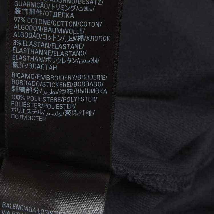 Pre Owned Balenciaga Unisex Grey Printed Jersey Oversized T-Shirt XL