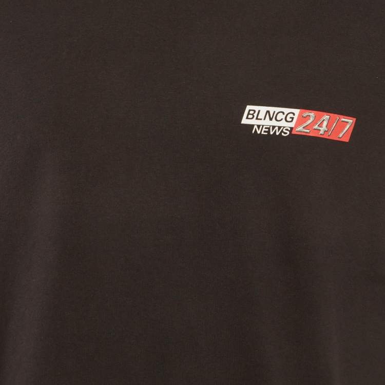 Pre Owned Balenciaga Vintage Black Jersey Political Campaign T-shirt XL