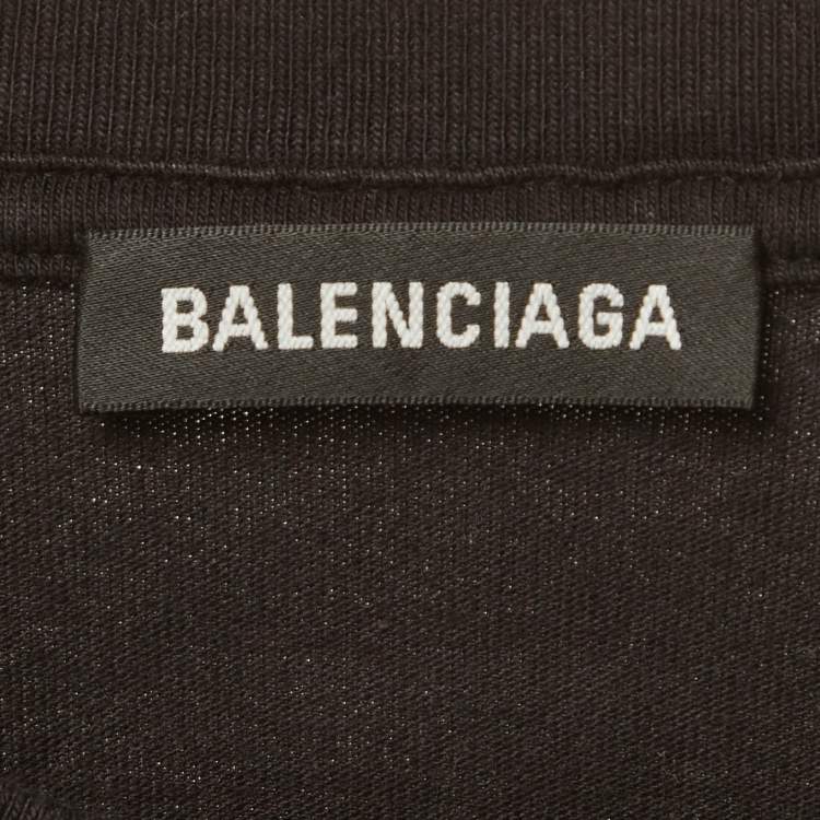 Pre Owned Balenciaga Vintage Black Jersey Political Campaign T-shirt XL