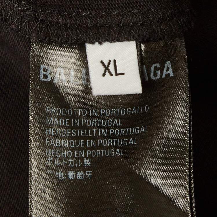 Pre Owned Balenciaga Vintage Black Jersey Political Campaign T-shirt XL
