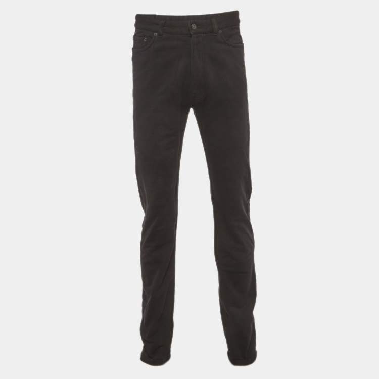 Pre Owned Balenciaga Unisex Black Cotton Knit Pants S