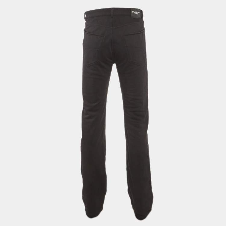 Pre Owned Balenciaga Unisex Black Cotton Knit Pants S