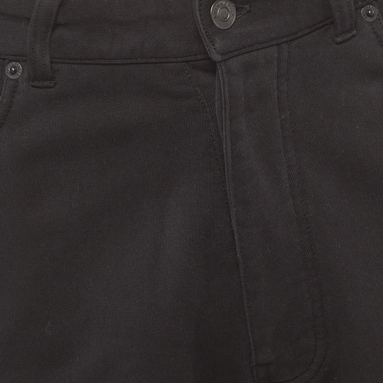 Pre Owned Balenciaga Unisex Black Cotton Knit Pants S
