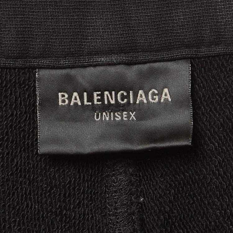 Pre Owned Balenciaga Unisex Black Cotton Knit Pants S