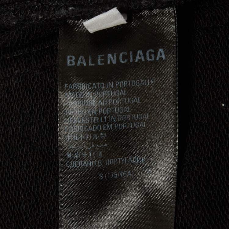 Pre Owned Balenciaga Unisex Black Cotton Knit Pants S