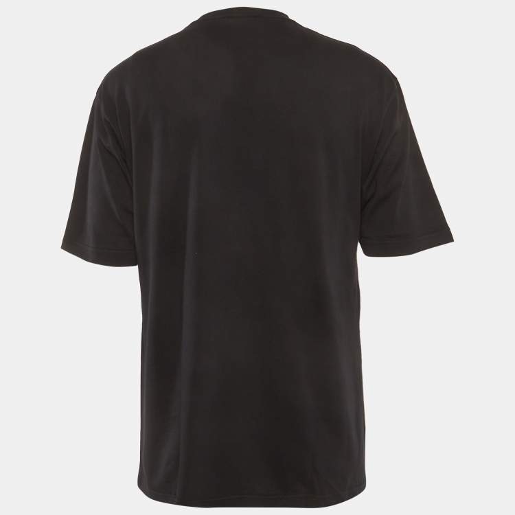 Pre Owned Balenciaga Black Logo Print Jersey T-Shirt XS