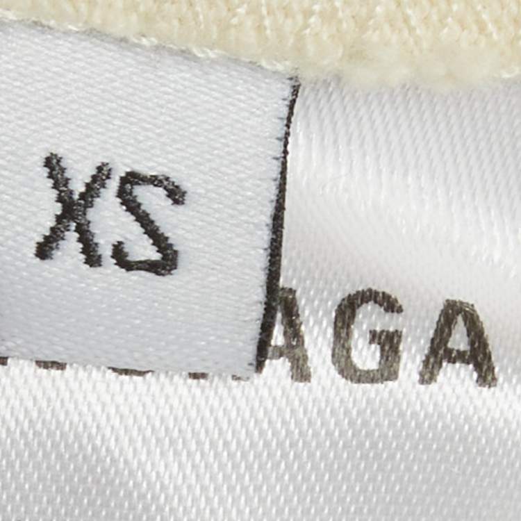 Pre Owned Balenciaga Unisex Cream Embroidered Jersey T-Shirt XS