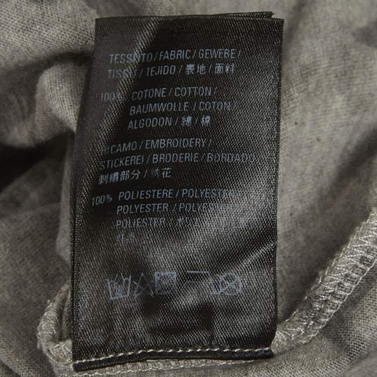 Pre Owned Balenciaga Grey Logo Print Jersey T-shirt XXS