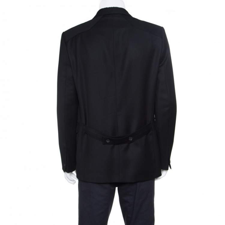 مملوكة مسبقًا Balenciaga Black Wool Two Button Blazer XL