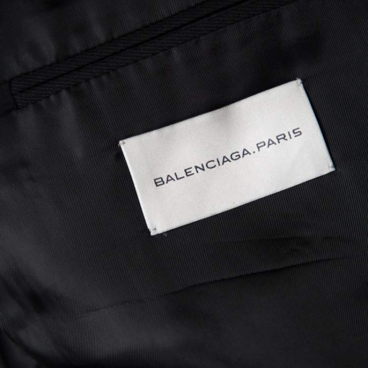 مملوكة مسبقًا Balenciaga Black Wool Two Button Blazer XL