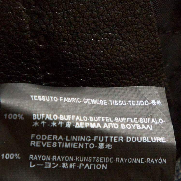 Pre Owned Balenciaga Navy Blue Leather Biker Jacket M
