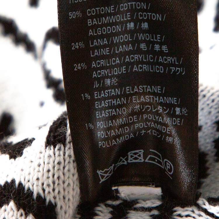 مملوكة مسبقًا Balenciaga Monochrome Logo Intarsia Knit Crew Neck Jumper M