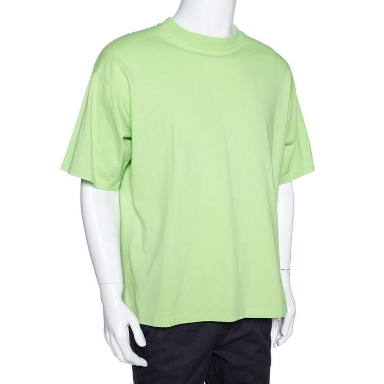 Balenciaga Logo Cotton T-shirt in Green for Men