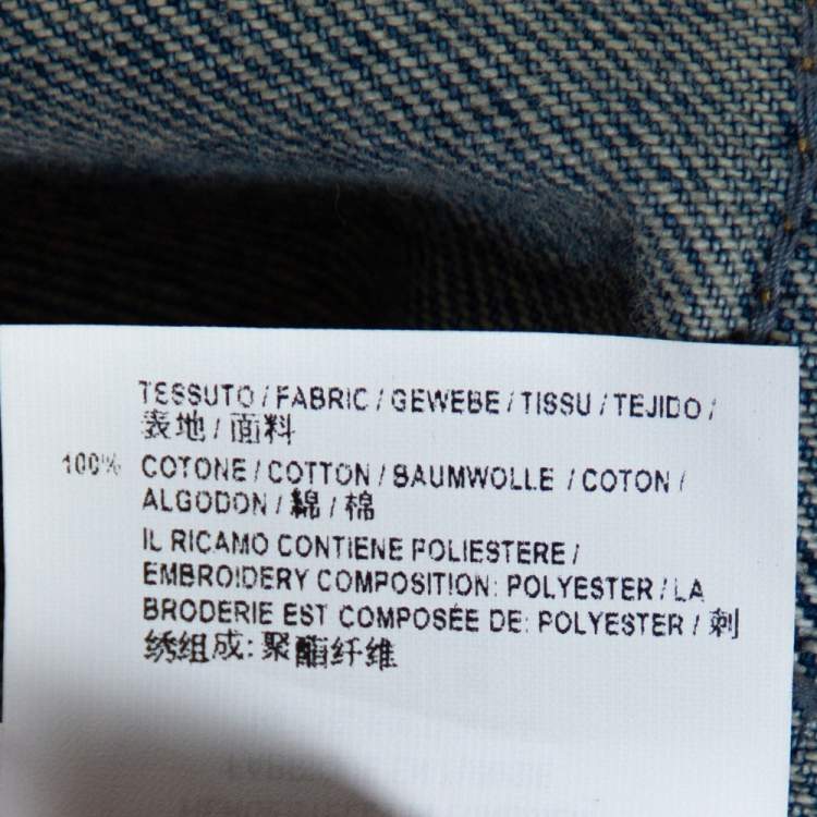 Pre Owned Balenciaga Blue Logo Embroidered Classic Denim Jacket L