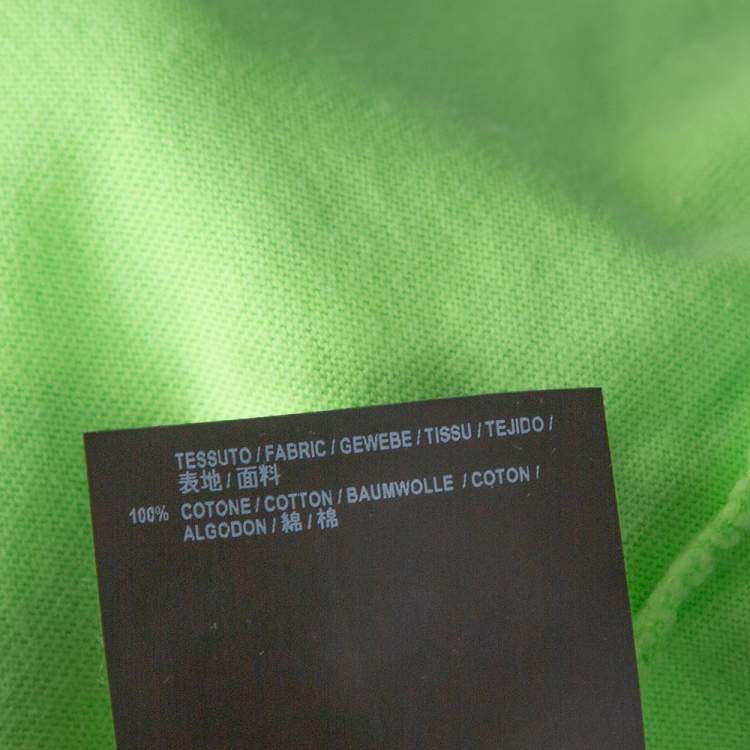 Pre Owned Balenciaga Neon Green Cotton Archetypes Print Crew Neck T-Shirt L
