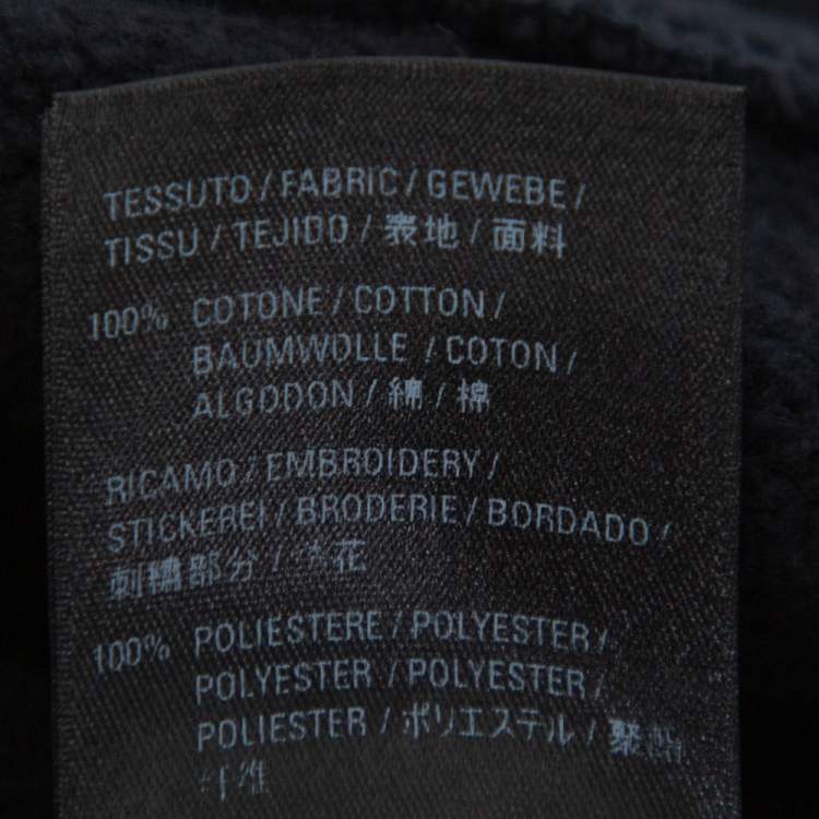 Pre Owned Balenciaga Dark Grey Cotton Logo Embroidered Drop Shoulder Oversized Sweatshirt M