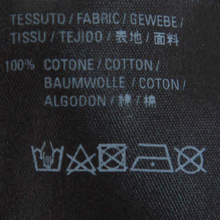 Pre Owned Balenciaga Blue Cotton Logo Printed Crewneck T-Shirt M