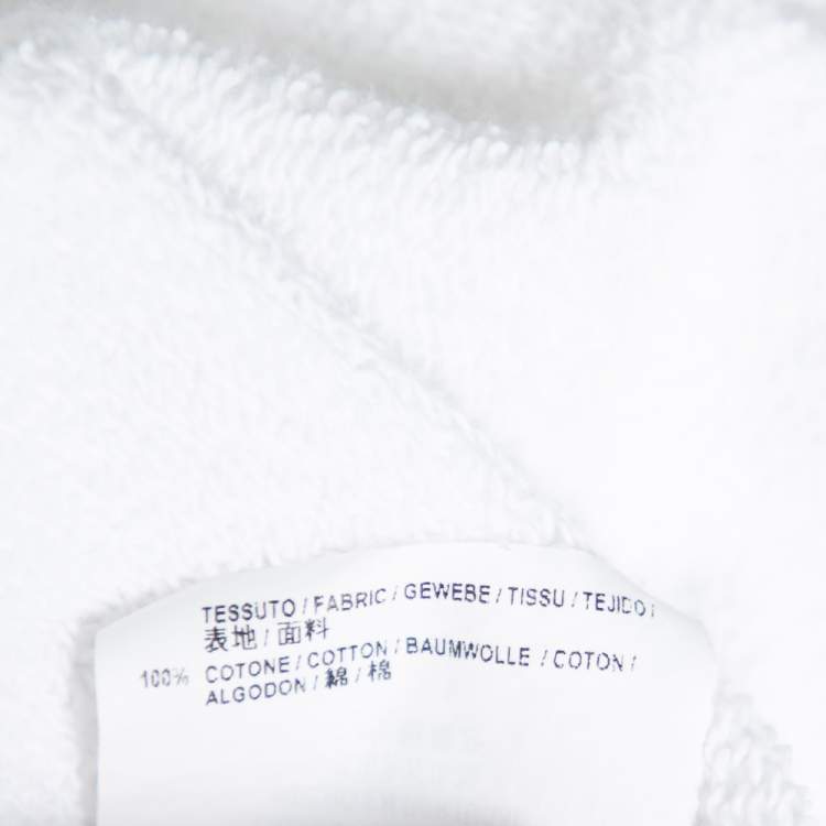 Pre Owned Balenciaga White Logo Printed Cotton Hooded Sweatshirt XS