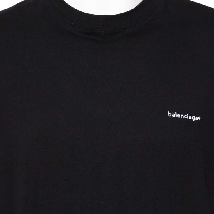 Pre Owned Balenciaga Black Cotton Lowercase Logo Print T Shirt XXL