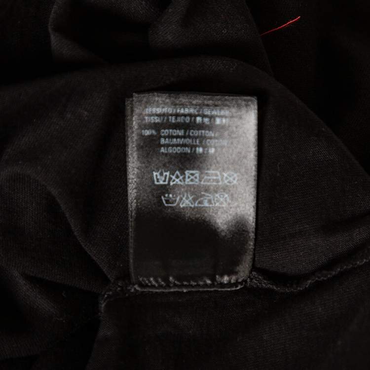 Pre Owned Balenciaga Black Cotton Logo Printed Crewneck Oversized T-Shirt L