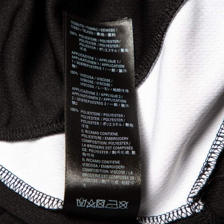 Pre Owned Balenciaga Black Logo Printed Jersey Paneled Soccer T-Shirt M