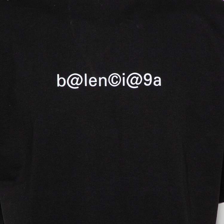 Pre Owned Balenciaga Black Symbolic Logo Printed Oversized T-Shirt XS
